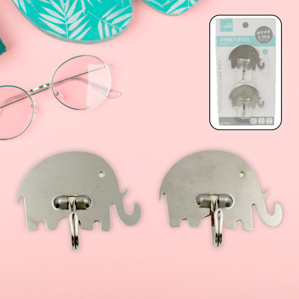 Strong Self-Adhesive Hooks (2 Pc): Heavy Duty, Waterproof, All-Purpose the24kgal