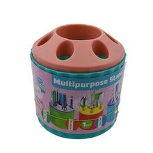 Plastic Round Multi-Purpose Toothpaste Stationary Pen Pencil Holder, Mini Desk Office Desktop Stationery Organizer Bathroom Shelves for Adults Multifunctional (1 Pc) the24kgal