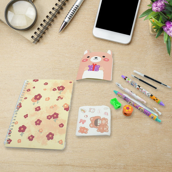 Cartoon Stationery Box  Cartoon Design School Box Book , diary , Pen , Eraser, Sharpner , Sticker & Pen Refill Student Gift School box  (1 box) the24kgal