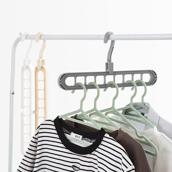 9 Hole Plastic Hanger Hanging hook Indoor Wardrobe Clothes Organization Storage Balcony Windowsill Suit Racks the24kgal
