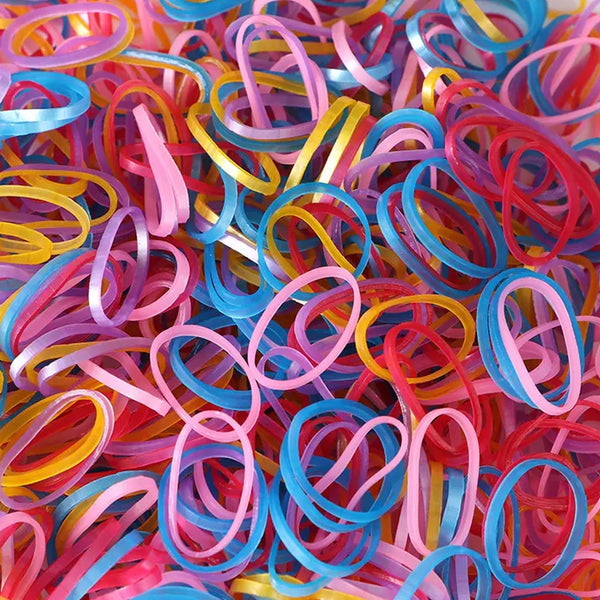 Multicolor Rubber Bands (Elastic & Reusable, Office & Home / 0.5 Inch 100GM), Hair accessories the24kgal