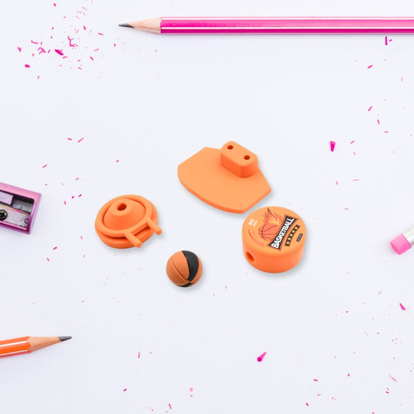 Football & Basketball Stationery Kit – Pencil, Sharpener & Eraser for Kids (Birthday Gift) the24kgal