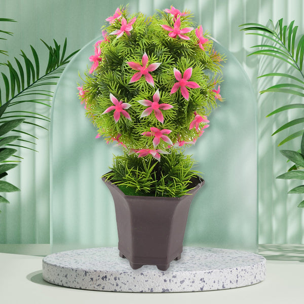 Wild Artificial Flower Plant with Cute Pot – Home Office Tabletop Decor, Indoor Balcony Decoration (1 Pc) the24kgal
