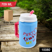 Insulated Mug with Lid Handle Flexible Straw with Cap (709 ML) the24kgal