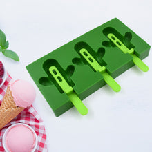 Ice Cream Mould sicle Mold, Cactus Shape Ice  Molds Homemade sicle for DIY Ice sicle, 3-Cavity Summer Food Kitchen Tools (1 Pc) the24kgal