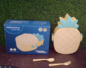Kids Lunch Box Cute Pineapple Shaped Bento Box with Fork Spoon Snack Container Microwave Portable Office Lunch Box (1 Pc / With Spoon, Fork & Color Box) the24kgal