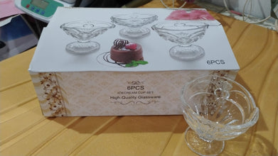 Glass Ice-Cream Cup Set, Home & Kitchen Serving or Dessert Cup (6 Pcs Set) the24kgal