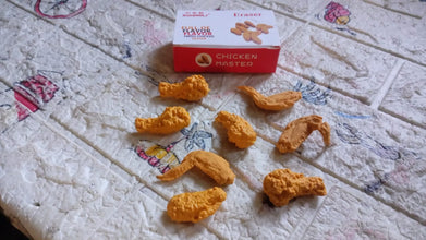 Cute Chicken Wing & Leg Erasers for Kids & Students (8 Pc Set) the24kgal