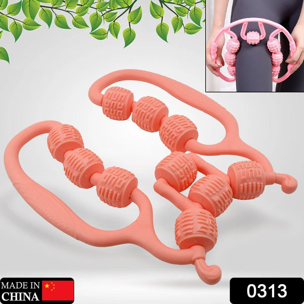Muscle Massage Roller, 10 Wheels Relieve Soreness Leg Muscle Roller Fitness Roller Muscle Relaxer Massage Roller Ring Clip All Round Massaging Uniform Force Elastic PP Drop Shaped for Home Use (1 Pc) the24kgal