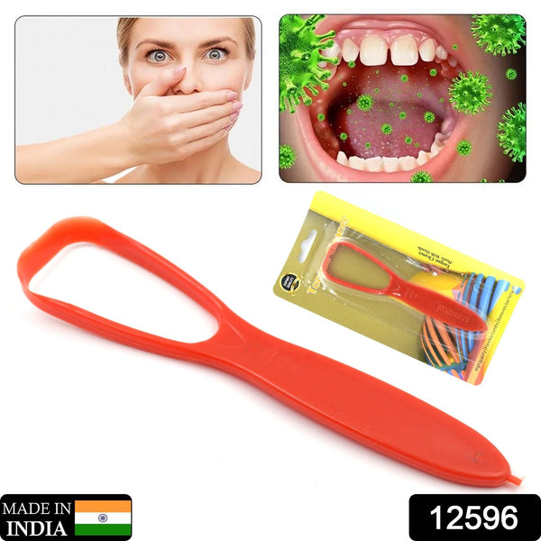 Plastic Tongue Cleaner For Kids & Adults | Tongue Scraper For Bad Breath, Maintain Oral Hygiene for Daily Use | for Fresh Breath & Bacteria Removal | Improved Taste Plastic With Handle Tongue Cleaner (1 Pc ) the24kgal