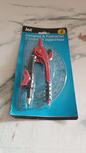 2 Pc Geometry Set – Built-in Pencil Grip + Transparent Plastic Protractor – School Geometry Tools Kit the24kgal