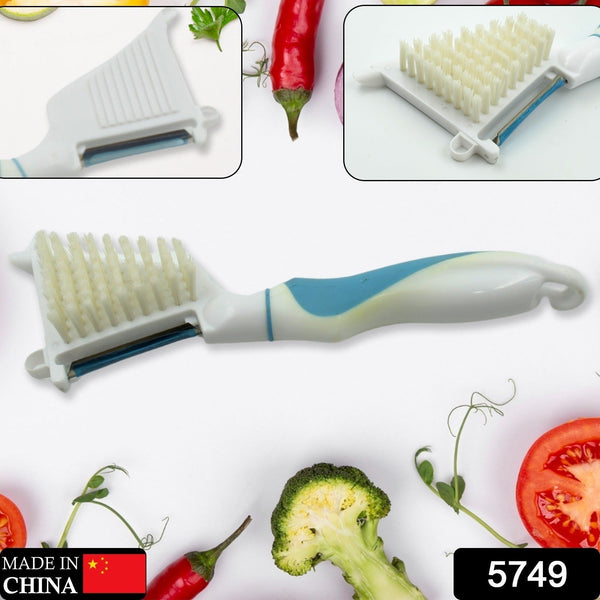 Multipurpose Peeler Brush – Stainless Steel Peeler with Cleaning Brush (1 Pc) the24kgal