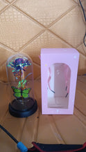 LED Preserved Rose with Colorful Butterfly in Plastic Dome (1 Pc & Mix Color) the24kgal