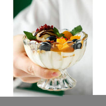 Clear glass dessert bowls, ideal for serving ice cream, fruits, and salads, pack of 6.