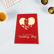 Unique 3D -Up Wishing Card (Wedding): 1 Pc the24kgal