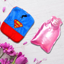 Superman Print Small Hot Water Bag with Cover for Pain Relief the24kgal