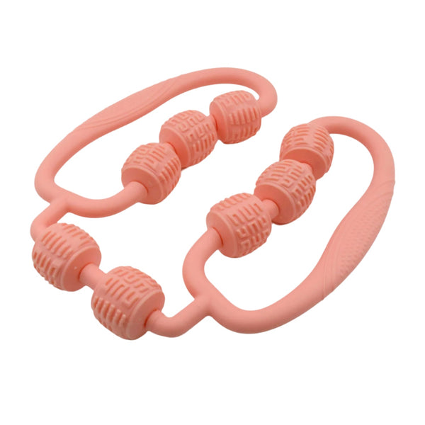 Muscle Massage Roller 8 Wheels Relieve Soreness Leg Muscle Roller Fitness Roller Muscle Relaxer Massage Roller Ring Clip All Round Massaging Uniform Force Elastic PP Drop Shaped for Home Use (1 Pc) the24kgal