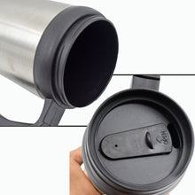 Stainless Steel Vacuum Glass Insulated Glass Coffee Cups (With Lid & Handle / 1 pc) the24kgal