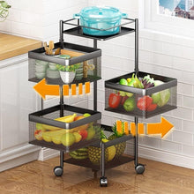 Metal High Quality Kitchen Trolley Kitchen Organizer Items and Kitchen Accessories Items for Kitchen Rack Square Design for Fruits & Vegetable Onion Storage Kitchen Trolley with Wheels (4 Layer) the24kgal