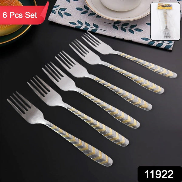 Elegant Stainless Steel Fork (6 Pcs Set) the24kgal