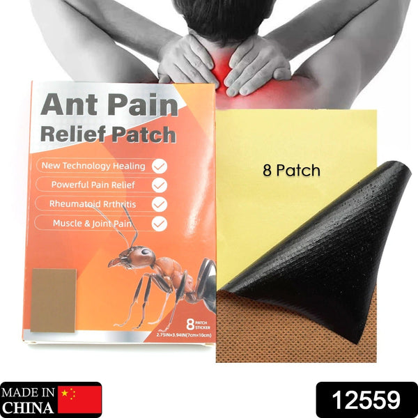 Ant Pain Relief Patch - Pack of 8 Patches | Instant Relief from Muscular Pain & Joint Pain| Natural Pain Relief Patches | Powerful Pain Relief, No Side Effects the24kgal
