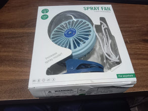 Portable Clip-on Fan, Battery Operated, With Light & Spray, Small Yet Powerful USB Table Fan, 3-Speed Quiet Rechargeable Mini Desk Fan, 360° Rotation, Personal Cooling Fan for Home, Office, Camping the24kgal