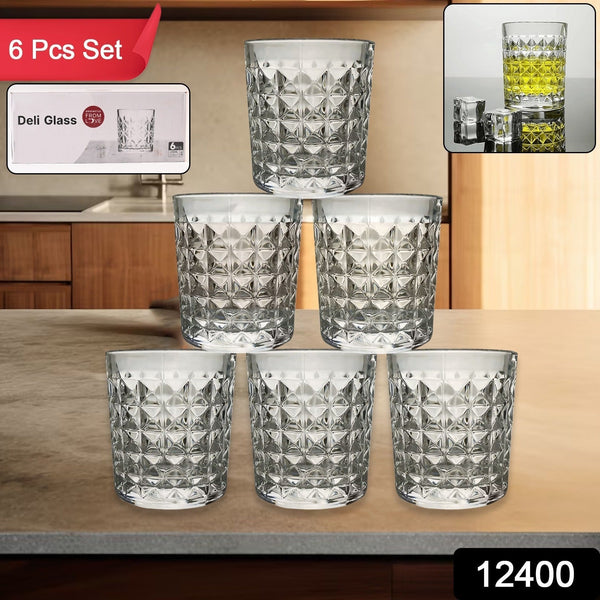 Premium Crystal-Style Glass Tumbler Set (6 Pc / 210 ML) the24kgal