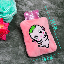Pink Cartoon Small Hot Water Bag with Cover for Pain Relief the24kgal