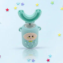 Electric Toothbrush With Light & Music, Kids U-Shaped 360Â° USB Rechargeable Plastic Automatic Toothbrush Portable Adjustable Cleaning Whitening Toothbrush with USB Charging Function Plastic + ABS for Kids the24kgal