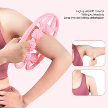 Muscle Massage Roller, 7 Wheels Relieve Soreness Leg Muscle Roller Fitness Roller Muscle Relaxer Massage Roller Ring Clip All Round Massaging Uniform Force Elastic PP Drop Shaped for Home Use (1 Pc) the24kgal