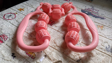 Muscle Massage Roller, 10 Wheels Relieve Soreness Leg Muscle Roller Fitness Roller Muscle Relaxer Massage Roller Ring Clip All Round Massaging Uniform Force Elastic PP Drop Shaped for Home Use (1 Pc) the24kgal