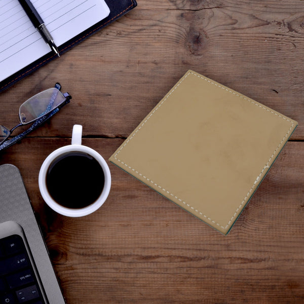 Square Leather Tea Coaster – Durable Dining Table Accessory (1 Pc) the24kgal