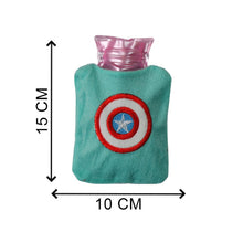 Captain America Print Small Hot Water Bag with Cover for Pain Relief the24kgal