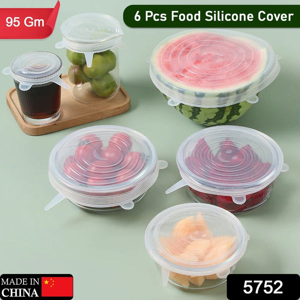 Silicone Stretch Lids, Microwave & Freezer Safe Food Covers (6 Pcs Set /95 Gm ) the24kgal
