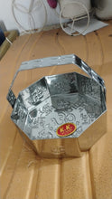 Traditional Stainless Steel Octagon Pooja Basket 1 Pc with Handle the24kgal