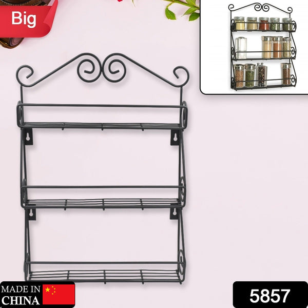 Big Wall Mounted Iron Wall Shelf with 3 Storage Racks for Kitchen, Pantry, Cabinet, Counter top or Free Standing, Rack Holder for Kitchen the24kgal