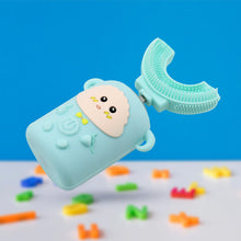 Electric Toothbrush With Light & Music, Kids U-Shaped 360Â° USB Rechargeable Plastic Automatic Toothbrush Portable Adjustable Cleaning Whitening Toothbrush with USB Charging Function Plastic + ABS for Kids the24kgal