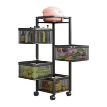 Metal High Quality Kitchen Trolley Kitchen Organizer Items and Kitchen Accessories Items for Kitchen Rack Square Design for Fruits & Vegetable Onion Storage Kitchen Trolley with Wheels (4 Layer) the24kgal