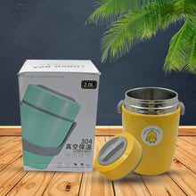 HEAVY LEAK-PROOF STAINLESS STEEL LUNCH BOX/ TIFFIN BOX, 2 COMPARTMENT, FOOD BOX FOR THERMAL CONTAINER FOR FOOD STAINLESS STEEL FOR STUDENT FOR WORK FOR TRAVEL (2 LTR.) the24kgal