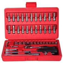 Socket 1 / 4 Inch Combination Repair Tool Kit (Red, 46 pcs) the24kgal