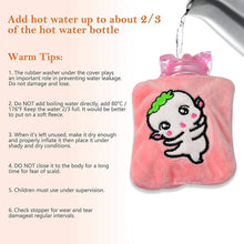 Pink Cartoon Small Hot Water Bag with Cover for Pain Relief the24kgal
