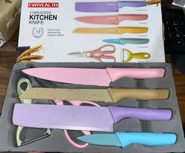 Corrugated 6Pc Kitchen Knife Set Professional Box Knife Set 6 Piece Forged Kitchen Knives with Box. the24kgal