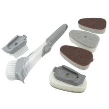 Home & Kitchen Cleaning Brushes, Scrubber, Soap Dispenser Scrub Brush for Pans Pots and Bathtub Sink (5 In 1) the24kgal