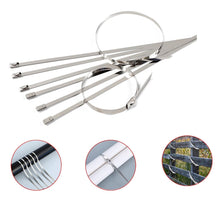 Stainless Steel Cable TIE Used for Solar, Industrial and Home Improvement Multipurpose HIGH Strength, Self-Locking Zip Ties, Multi-purpose Tie, Portable Rustproof 100Pcs Wide Application Zip Tie Set for Building (100 pcs Set / 4.6x200MM) the24kgal