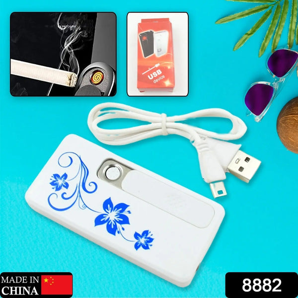Stylish Electric USB Lighter for Men & Women, Regular Cigarettes Portable USB Rechargeable Flameless, Coil Slim Cigarette Lighter with Charging Cable, Windproof E lighter, Lighter for Smoking (1 Pc ) the24kgal