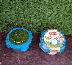 Miracle Solo round Lunch box High Grade Stainless Steel Double Wall Insulated 300ML Food Container 4 Lock Clip Leak Proof Lid, Best Return Gift for Any Occasion (1 Pc) the24kgal