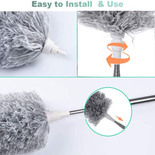 Microfiber Dusters for Cleaning, Telescoping Feather Duster with 100 inches Extendable Handle Pole, Dusting Cleaning Tools for Cleaning High Ceiling, Ceiling Fan, Blinds, Cobwebs, Furniture, Cars the24kgal