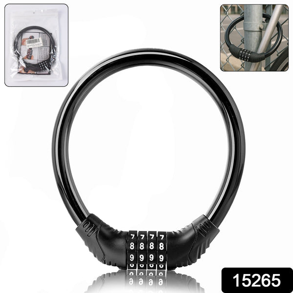 Bike Lock Cable Resettable Cable Lock - Self Coiling 4 Digit Combination Bike Lock the24kgal