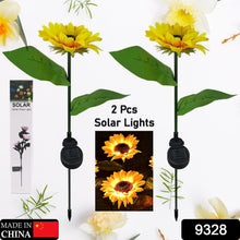 2 Pc Outdoor Solar Sunflower Lights Intelligent Light Control Waterproof Garden Landscape Stake Light the24kgal