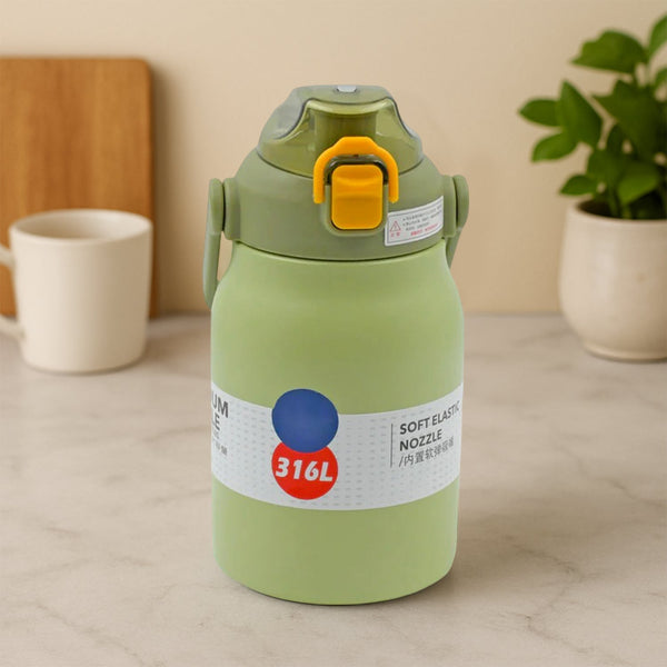 Premium Stainless Steel Vacuum Insulated Bottle Water Flask Vacuum Hot Cold For Kids / Travelling Water Bottle for Kids with Straw, Thermos  For office / Gym /School (1000 ML) the24kgal